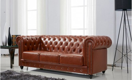 Europa A Chesterfield 3 Seater Leather Sofa